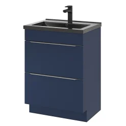 Meuble sous vasque à poser bleu nuit mat l.60 x H.82 x P.45 cm, GoodHome Imandra