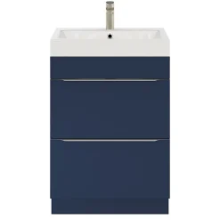 Meuble sous vasque à poser bleu nuit mat l.60 x H.82 x P.45 cm, GoodHome Imandra
