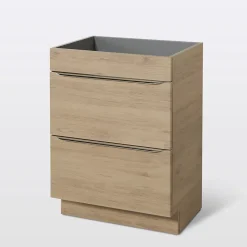 Meuble sous vasque à poser effet chêne l.60 x H.82 x P.45 cm, GoodHome Imandra
