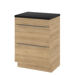 Meuble sous vasque à poser effet chêne l.60 x H.82 x P.45 cm, GoodHome Imandra