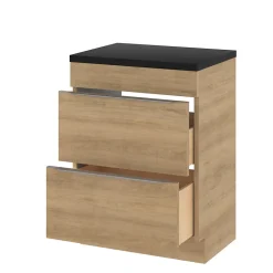 Meuble sous vasque à poser effet chêne l.60 x H.82 x P.45 cm, GoodHome Imandra