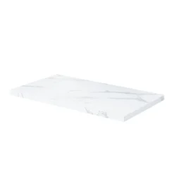 Meuble sous vasque à poser l.80 cm vert + plan de toilette effet marbre blanc Cadélia, GoodHome Perma
