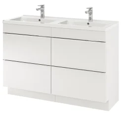 Meuble sous vasque à poser blanc brillant l.120 x H.82 x P.45 cm, GoodHome Imandra