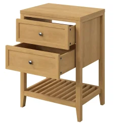 Meuble sous vasque à poser placage chêne l.60 x H.80,6 x P.45 cm, GoodHome Perma