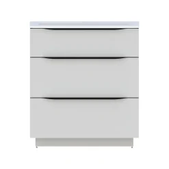 Meuble sous vasque à poser blanc mat l.80 x H.88 x P.50 cm, Pamili