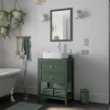 Meuble sous vasque à poser l.60 cm vert + plan de toilette, GoodHome Perma