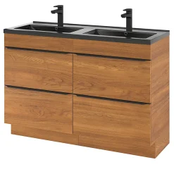 Meuble sous vasque à poser effet noyer l.120 x H.82 x P.45 cm, GoodHome Imandra