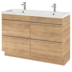 Meuble sous vasque à poser effet chêne l.120 x H.82 x P.45 cm, GoodHome Imandra