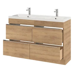 Meuble sous vasque à poser effet chêne l.120 x H.82 x P.45 cm, GoodHome Imandra