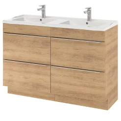 Meuble sous vasque à poser effet chêne l.120 x H.82 x P.45 cm, GoodHome Imandra
