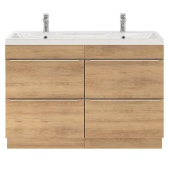 Meuble sous vasque à poser effet chêne l.120 x H.82 x P.45 cm, GoodHome Imandra
