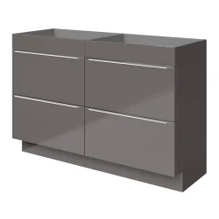 Meuble sous vasque à poser gris taupe brillant l.120 x H.82 x P.45 cm, GoodHome Imandra