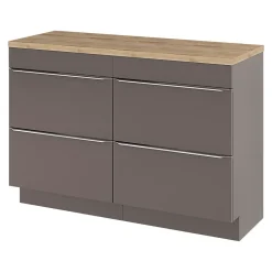 Meuble sous vasque à poser gris taupe brillant l.120 x H.82 x P.45 cm, GoodHome Imandra