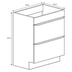 Meuble sous vasque à poser gris taupe brillant l.60 x H.82 x P.45 cm, GoodHome Imandra