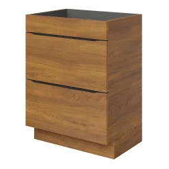Meuble sous vasque à poser effet noyer l.60 x H.82 x P.45 cm, GoodHome Imandra