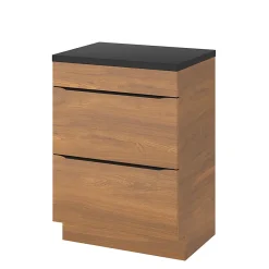 Meuble sous vasque à poser effet noyer l.60 x H.82 x P.45 cm, GoodHome Imandra