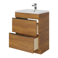 Meuble sous vasque à poser effet noyer l.60 x H.82 x P.45 cm, GoodHome Imandra