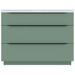 Meuble sous vasque à poser vert sauge mat l.120 x H.88 x P.50 cm, Pamili