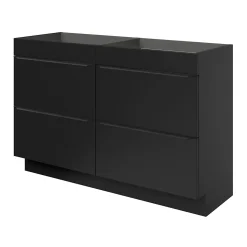 Meuble sous vasque à poser noir mat l.120 x H.82 x P.45 cm, GoodHome Imandra