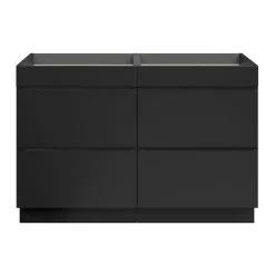 Meuble sous vasque à poser noir mat l.120 x H.82 x P.45 cm, GoodHome Imandra