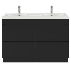 Meuble sous vasque à poser noir mat l.120 x H.82 x P.45 cm, GoodHome Imandra