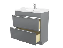 Meuble sous vasque à poser gris l.80 x H.82 x P.45 cm, GoodHome Imandra