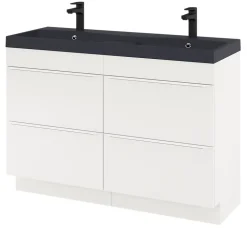Meuble sous vasque à poser blanc mat l.120 x H.82 x P.45 cm, GoodHome Imandra