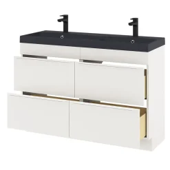 Meuble sous vasque à poser blanc mat l.120 x H.82 x P.45 cm, GoodHome Imandra