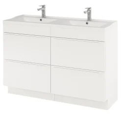 Meuble sous vasque à poser blanc mat l.120 x H.82 x P.45 cm, GoodHome Imandra