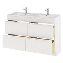 Meuble sous vasque à poser blanc mat l.120 x H.82 x P.45 cm, GoodHome Imandra