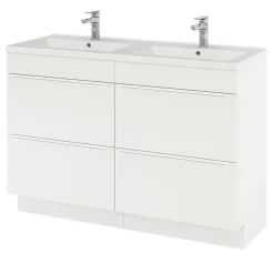Meuble sous vasque à poser blanc mat l.120 x H.82 x P.45 cm, GoodHome Imandra