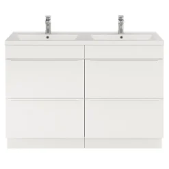 Meuble sous vasque à poser blanc mat l.120 x H.82 x P.45 cm, GoodHome Imandra