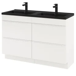 Meuble sous vasque à poser blanc mat l.120 x H.82 x P.45 cm, GoodHome Imandra