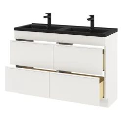 Meuble sous vasque à poser blanc mat l.120 x H.82 x P.45 cm, GoodHome Imandra