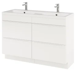 Meuble sous vasque à poser blanc mat l.120 x H.82 x P.45 cm, GoodHome Imandra
