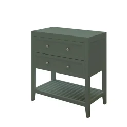 Meuble sous vasque à poser 2 tiroirs 1 niche vert mat l.80 x H.80,6 x P.45 cm, GoodHome Perma