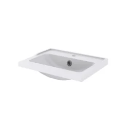 Meuble sous vasque à poser 2 tiroirs 1 niche placage chêne l.60 cm Perma + plan vasque blanc Lana, GoodHome