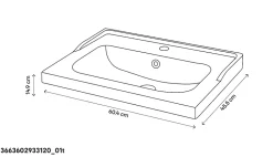 Meuble sous vasque à poser 2 tiroirs 1 niche placage chêne l.60 cm Perma + plan vasque blanc Lana, GoodHome