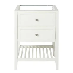 Meuble sous vasque à poser 2 tiroirs 1 niche blanc mat l.60 cm, GoodHome Perma