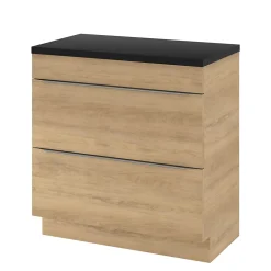 Meuble sous vasque à poser effet chêne l.80 x H.60 x P.45 cm, GoodHome Imandra