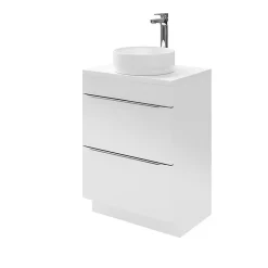 Meuble sous vasque à poser blanc brillant l.60 x H.82 x P.45 cm, GoodHome Imandra