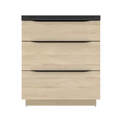 Meuble sous vasque à poser effet bois l.80 x H.88 x P.50 cm, Pamili