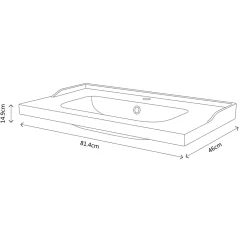 Meuble sous vasque à poser 2 tiroirs 1 niche placage chêne l.80 cm Perma + plan vasque blanc Lana, GoodHome