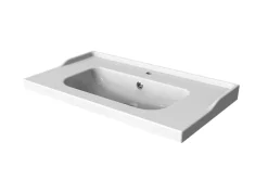 Meuble sous vasque à poser 2 tiroirs 1 niche placage chêne l.80 cm Perma + plan vasque blanc Lana, GoodHome