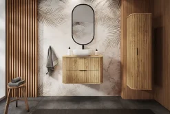 Meuble sous vasque à suspendre GLAMOUR CHÊNE CRAFT D'OR 120 cm