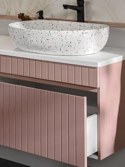 Meuble sous vasque à suspendre ICONIC rose 60 cm