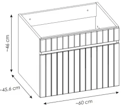 Meuble sous vasque à suspendre ICONIC CASHEMIRE 60 cm