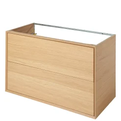Meuble sous vasque à suspendre GoodHome Avela placage chêne 100 cm