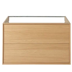Meuble sous vasque à suspendre GoodHome Avela placage chêne 100 cm