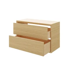 Meuble sous vasque à suspendre GoodHome Avela placage chêne 100 cm + plan de toilette Avela
